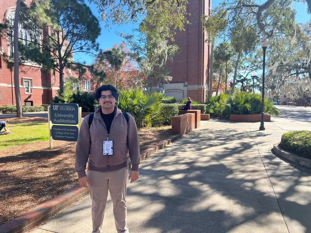 Kashyab at the University of Florida campus